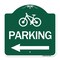 Signmission BicycleParking Left Arrow, Green & White Aluminum Architectural Sign, 18" x 18", GW-1818-24316 A-DES-GW-1818-24316 - alternate 1